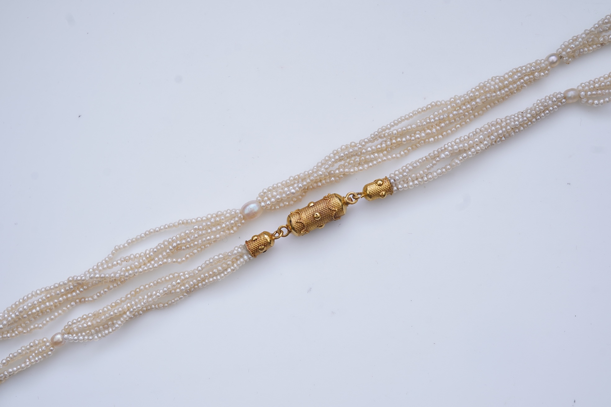 A seed pearl necklace, mid 19th century